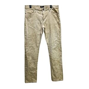 Nova Men Distressed Beige Tan ‎ Light Wash Men's Size 34 Jeans Cotton Spandex